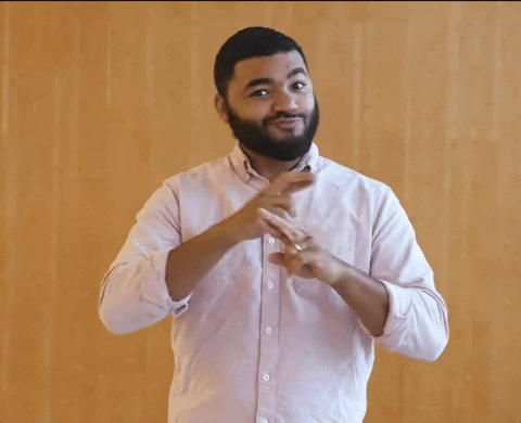 Use this team success ASL GIF for free! Great for acknowledging achievements with your colleagues in chat.