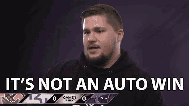 Download this 'not auto win' reaction GIF. Useful for product teams discussing project strategies and challenges.