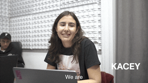 Get this exciting launch day GIF free! Perfect for your SaaS team's reaction to a successful Product Hunt launch.