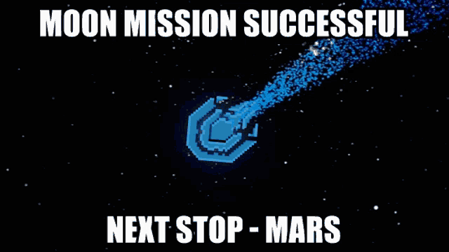 Celebrate your SaaS launch with this Mars mission success GIF. Download for team communication.