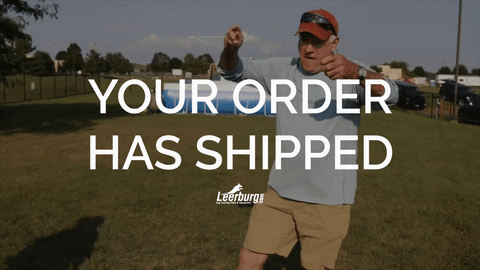 Share this fun order shipped GIF! Ideal for customer service teams to confirm successful deliveries with a celebratory vibe.