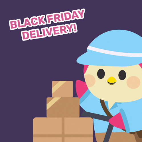 Use this Black Friday delivery GIF for your ecommerce campaigns. Celebrate the rush and successful order fulfillment during sales.