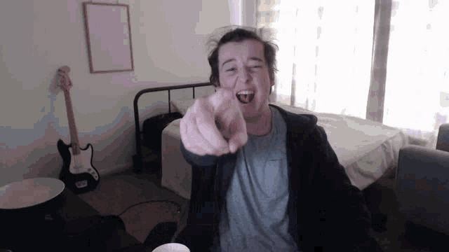 Use this pointing GIF to celebrate successful order shipments. Ideal for e-commerce teams to boost morale when orders go out.