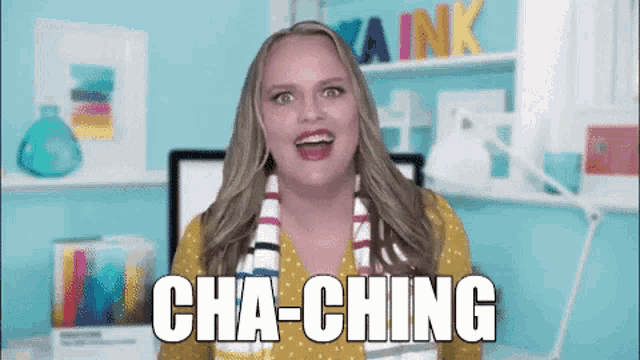 Download this 'cha-ching' sales GIF for free. Great for celebrating revenue milestones with your team in Slack.