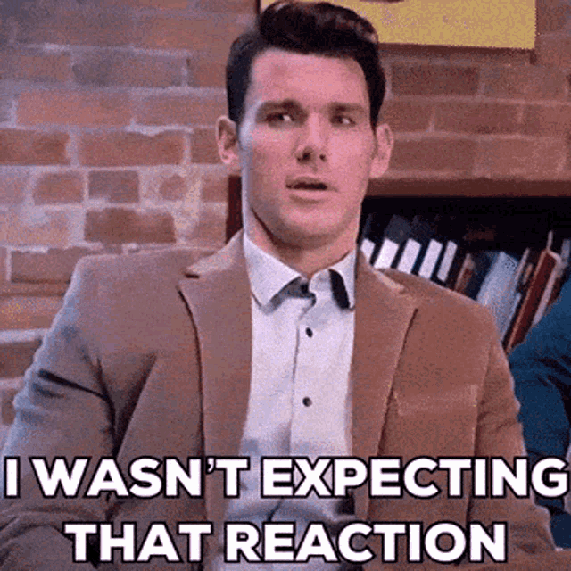 Download this surprise reaction GIF for free. Use in Slack when your team reacts to big product announcement news.