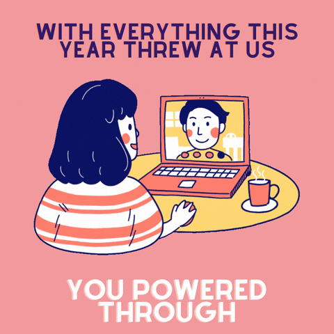 Celebrate success with this 'Winning Work From Home' GIF. Download free for your remote team's communications.