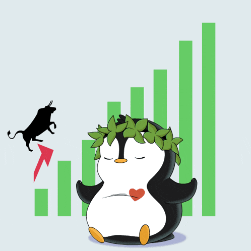 Get this bull market GIF for free! Perfect for fintech teams to celebrate successful investment periods and market gains.