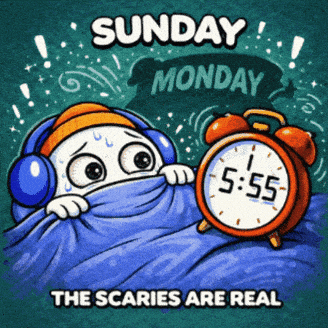 Download this stressed alarm clock GIF for free. Great for conveying Monday morning feelings in your team chats.