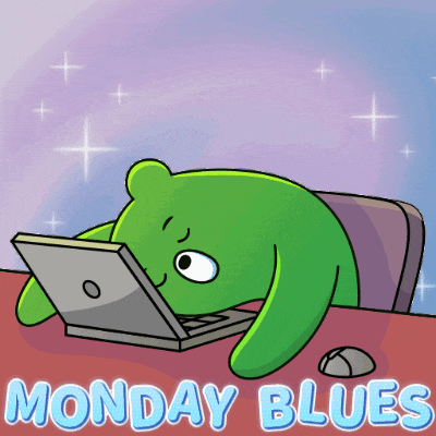 Download this Monday Blues GIF free. Great for expressing the start of the week in team chats.