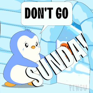 Download this humorous penguin GIF. Use it to share your Sunday feelings before Monday starts.
