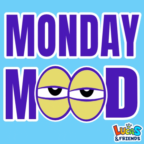 Use this 'Monday Mood' text GIF in Slack. Perfect for conveying the feeling of the start of the week.