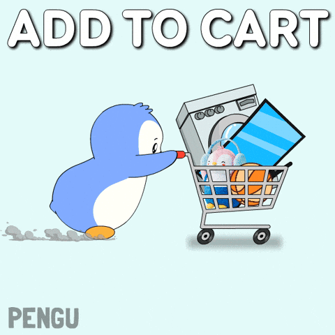 Get this online shopping cart GIF for free! Ideal for your e-commerce platform to highlight customer purchases.
