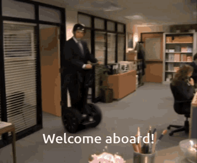 Use this welcome aboard GIF in your office communication. Great for HR to greet new hires and boost morale.