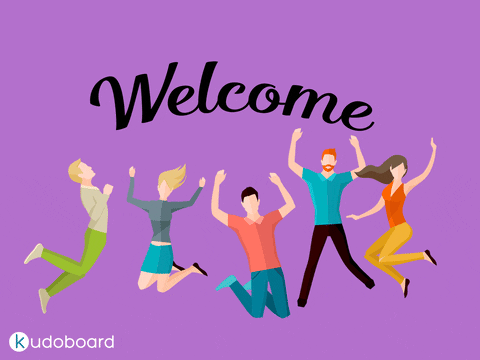 Use this 'First Day Welcome' GIF to greet new hires. Perfect for HR and team leaders to make them feel at home.