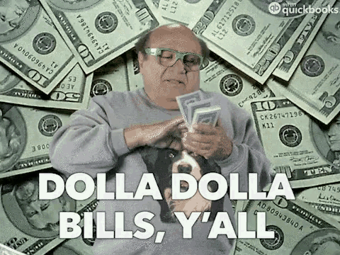 Get this money rain GIF free. Ideal for Slack or email reactions when your fintech secures a new funding round.
