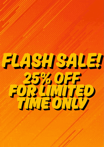 Grab this flash sale GIF to boost your e-commerce promotions. Announce your 25% off deals on Slack or email.