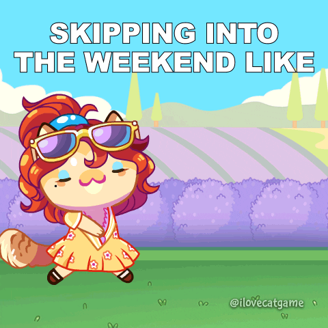 Get this 'Weekend Ready Cat' GIF for free! Use it in your team Slack to show your anticipation for the weekend.