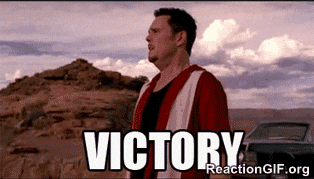 Download this winner success GIF for free. Perfect for marketing teams to share on Slack when a campaign triumphs.