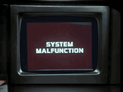 Use this 'System Malfunction' GIF in your team chats. Perfect for IT and engineering when issues arise unexpectedly.
