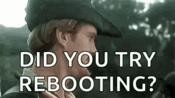 Share this 'Reboot?' GIF with your IT team. Great for those moments of mild exasperation during troubleshooting.