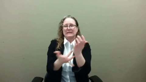 Share this 'Technical Difficulties' ASL GIF. Great for inclusive communication when systems are down.