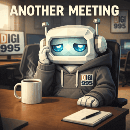 Download this 'Another Meeting' robot GIF free. Perfect for Slack reactions to endless virtual calls.