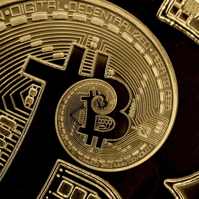 Use this digital decentralized coin GIF to represent crypto. Download free for your fintech communications.