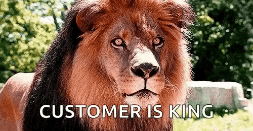 Download the 'Customer is King' GIF for free. Ideal for service teams to emphasize client importance and satisfaction.