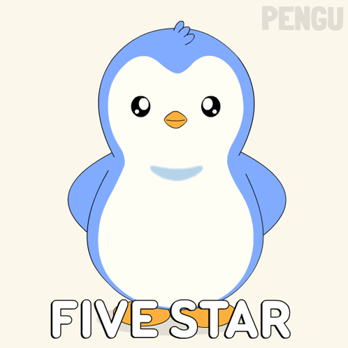 Download this 5-star penguin GIF for free. A fun way to celebrate excellent customer reviews in your team chat.